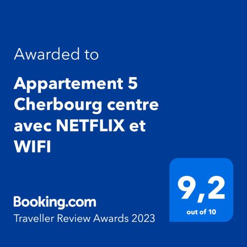 Appartement 5 Cherbourg centre avec NETFLIX et WIFI