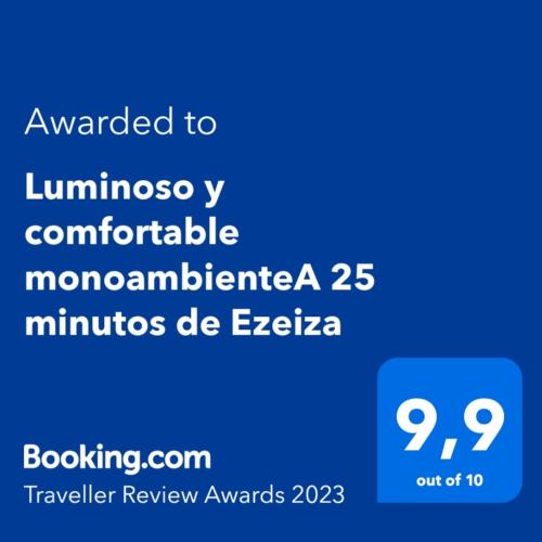 Luminoso y comfortable monoambienteA 25 minutos de Ezeiza