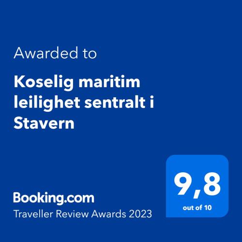 Koselig maritim leilighet sentralt i Stavern