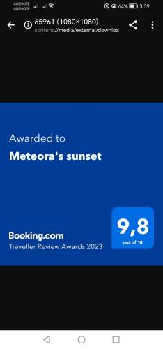 Meteora's sunset
