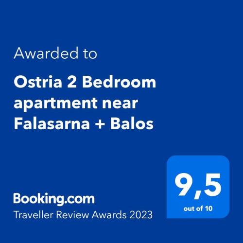 Ostria 2 Bedroom apartment near Falasarna + Balos