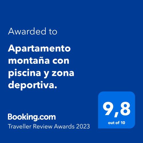 Apartamento montaña con piscina y zona deportiva.