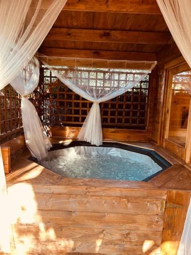 Hot tub, Chalet bois jacuzzi in Bessan