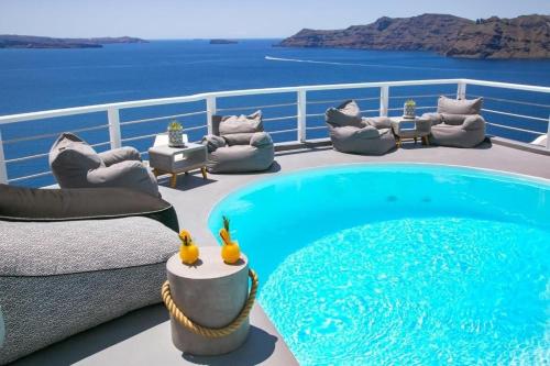 Luxury Santorini Villa Ocean Breeze Villa Sea Caldera View Jacuzzi Plunge Oia Santorini