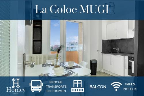 HOMEY LA COLOC MUGI - Colocation haut de gamme - Chambres privées - Balcon - Wifi et Netflix - Proche transports commun - Chambre d'hôtes - Annemasse