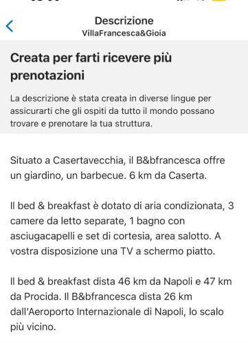  VillaB&BFrancesca&Gioia in Casertavecchia