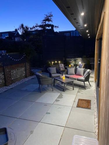Studio Cabin Retreat with Hot Tub Sea and Downs views in Seaford with own garden in Seaforde