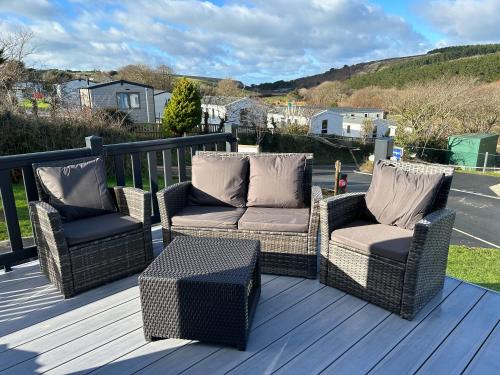 Balcony/terrace, Mawgan Pads Lazy Days Lodge in St Mawgan