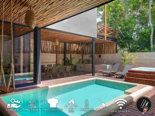 Top Villa Tulum Pool, Jacuzzi, Chef, SPA, Grill, Gym