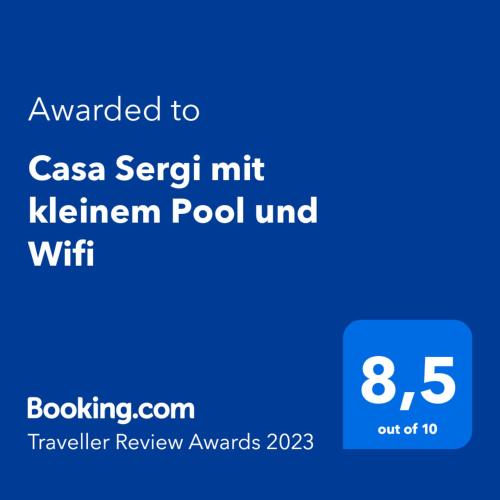 Casa Sergi mit kleinem Pool und Wifi