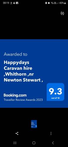 Happydays Caravan hire Whithorn 1