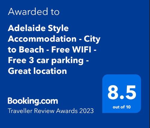 Adelaide Style Accommodation - City to Beach - Free WIFI - Free 3 car parking - Great location
