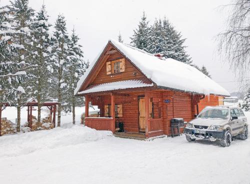 Chata Wilka - całoroczny dom z bali na wyłączność z 3 sypialniami - Accommodation - Brzegi Dolne