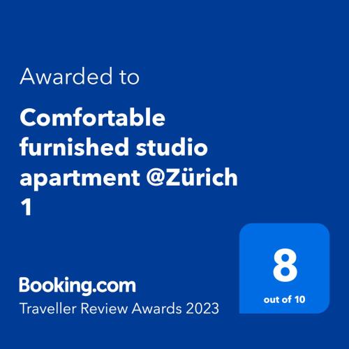  Comfortable furnished studio apartment @Zürich 1, Unterkunft in Zürich