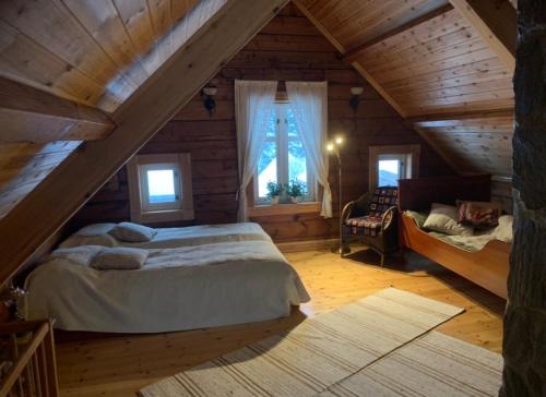 100 Years Old Norwegian Log House in Tromsø in Kvaloysletta