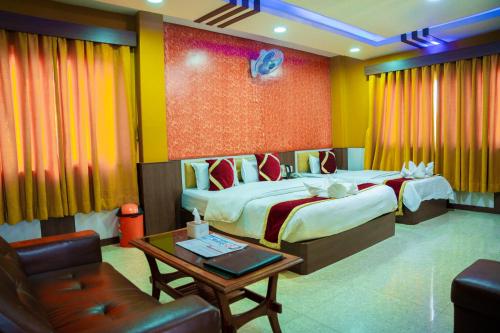 Bed, Gautam Hotel near Janakpur Airport