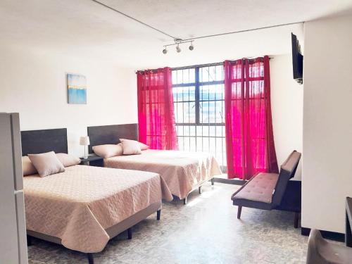 2 double beds, 1 sofa bed