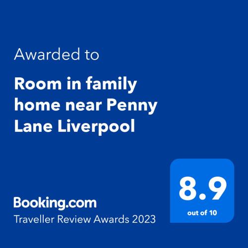 Room in family home near Penny Lane Liverpool