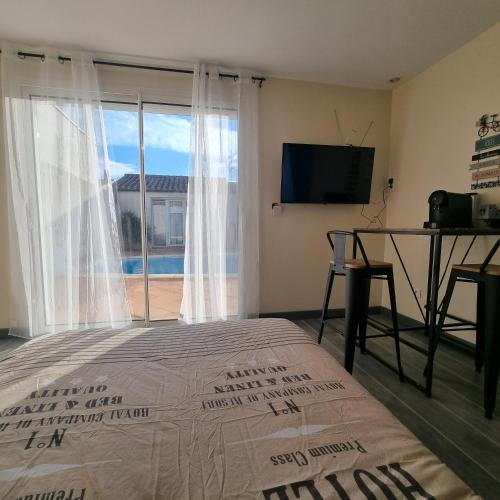 Chambre avec piscine partagée (Chambre avec piscine partagee) in Marcorignan