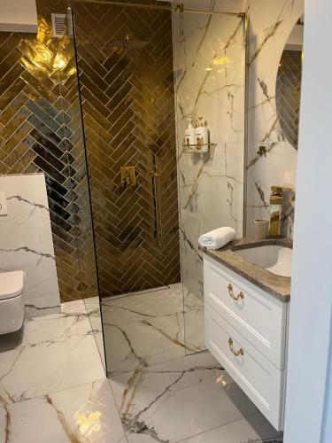 Ванна кімната, Apartament Złoty 3 (Apartament Zloty 3) in Зблєво