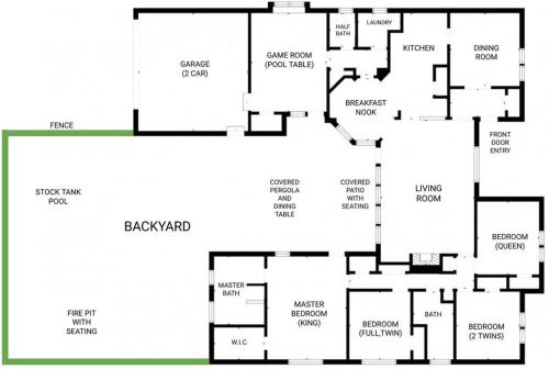 Cowboy theme with heated stock tank, pool table, BBQ, firepit, fiber internet in Carrollton, USA