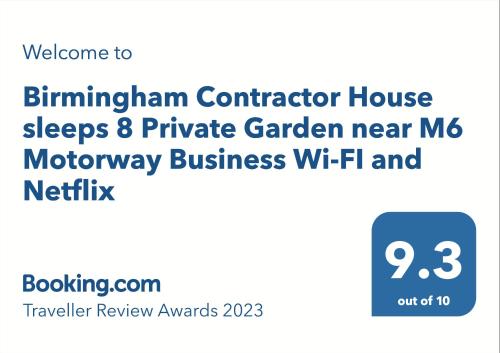 Birmingham Contractor House sleeps 8 Private Garden near M6 Motorway Business Wi-FI, Birmingham (foto 5)