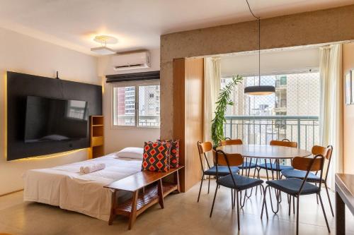 55m² | Cama queen | Garagem | Metrô Trianon-MASP, São Paulo