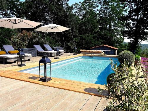 Magnificent cottage in Payzac with heated pool - Location saisonnière - Payzac