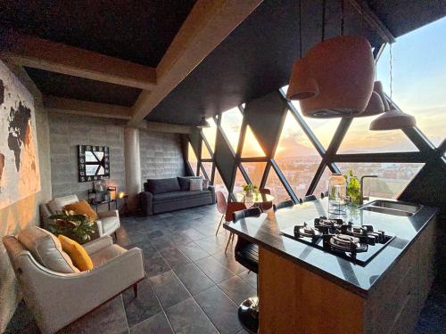 Loft industrial vista a los volcanes in Cholula, Mexico