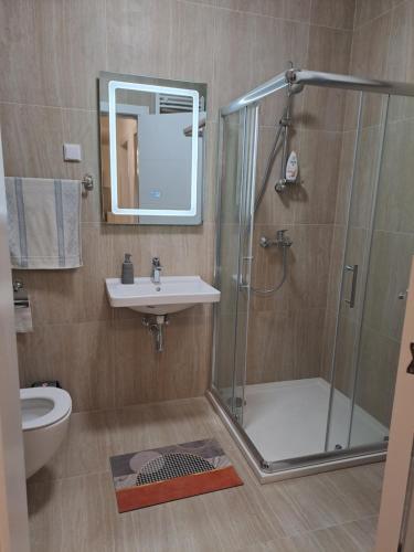 douche, DAS Apartman in Bajnat