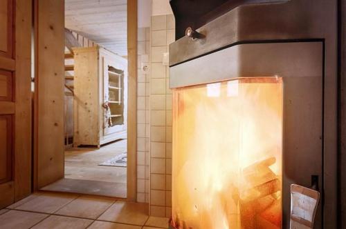Køkken, Ferienhaus Bergfrieden in Partenen