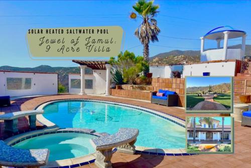 . Private Home on 10 Acres - Heated Salt Pool & Jacuzzi, Mountain & City Views, Horseshoes, Basketball, BBQ, Golf Putting, Foosball, Croquet, Bose Stereo, White Cotton Bedding - Hilltop Hacienda, Pool Heat Optional