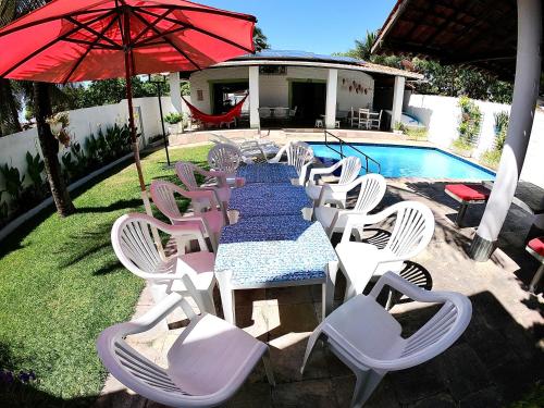 Casa mobiliada com piscina para família