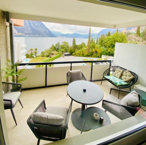 Seeblick Bissone in Bissone, Schweiz