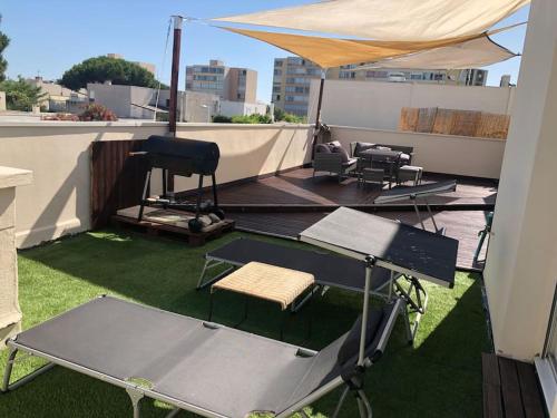 Apparemment duplex terrasse solarium avec parking