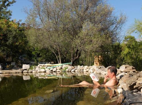 The Lazy Olive private villa and natural pool near antique Olympos