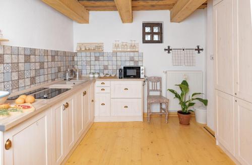 Kitchen, Kegli apartmanok es furdohaz Holloko in Holloko