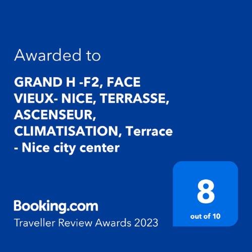 GRAND H -F2, FACE VIEUX- NICE, TERRASSE, ASCENSEUR, CLIMATISATION, Terrace - Nice city center