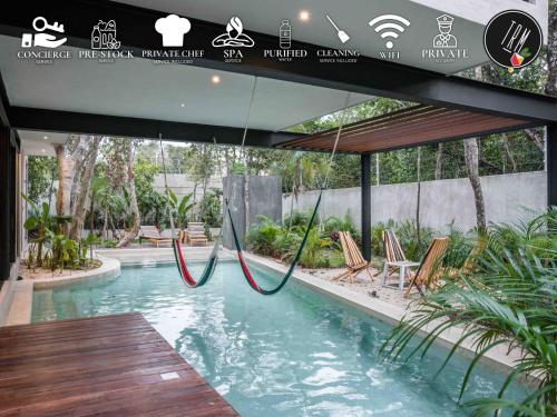 Modern 4BR villa for 8ppl Pool and Concierge in Tulum, Mexico