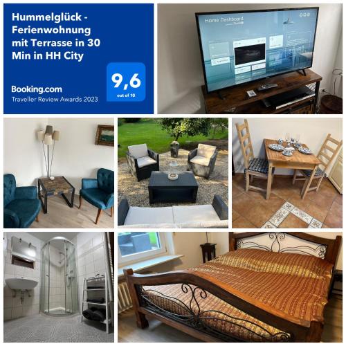 Hummelglück - Ferienwohnung mit Terrasse in 30 Min in HH City