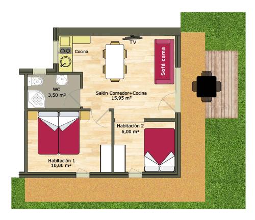 2 bedrooms, 4 beds