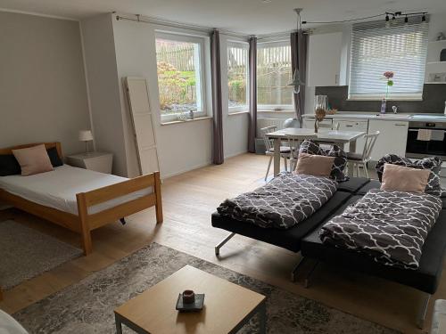 Modern studio apartment with exterior entrance in Nuremberg suburb in Heroldsberg