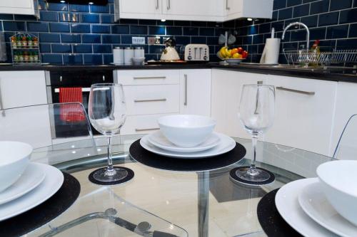 Kitchen, Nazarene apartments in Leeds in Bramley