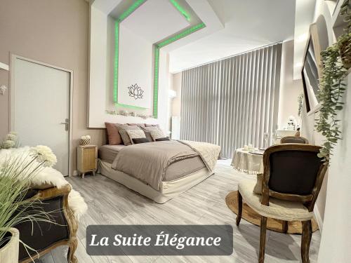 Chambre avec spa, piscine et sauna privatif 5