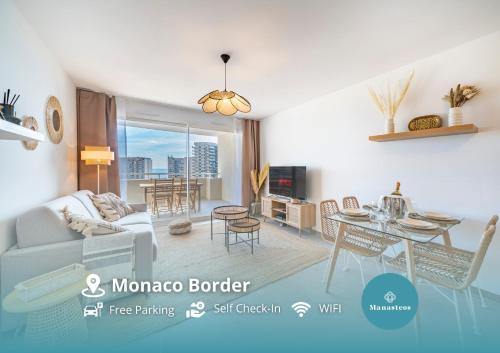 Terrasse Vue Mer, 5mn Monaco, Parking - AN, Beausoleil