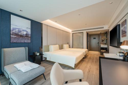 Jimu Twin Room room in Atour Hotel Qingdao Polytechnic University Shandong Road