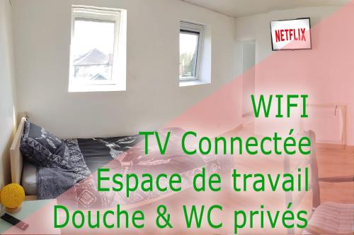 Semi studio - TV - WIFI - Salle de bain Privée - Location saisonnière - Avesnes-sur-Helpe