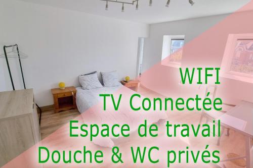 Studio - TV - WIFI - Salle De Bain privée - Location saisonnière - Avesnes-sur-Helpe