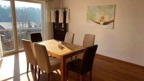 FeWo Luxus Wohnung im eigenen Ferienhaus, 120 qm, Nähe Regensburg mit Balkon, Terrasse & Garten, gute Zuganbindung