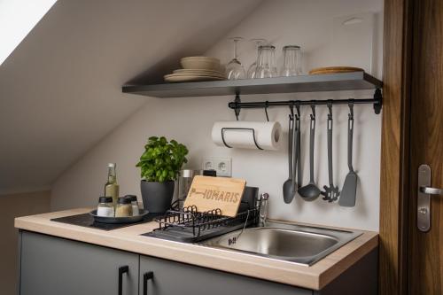 Konyha, Point Hotel Apartments and Rooms near Drezdai repülőtér